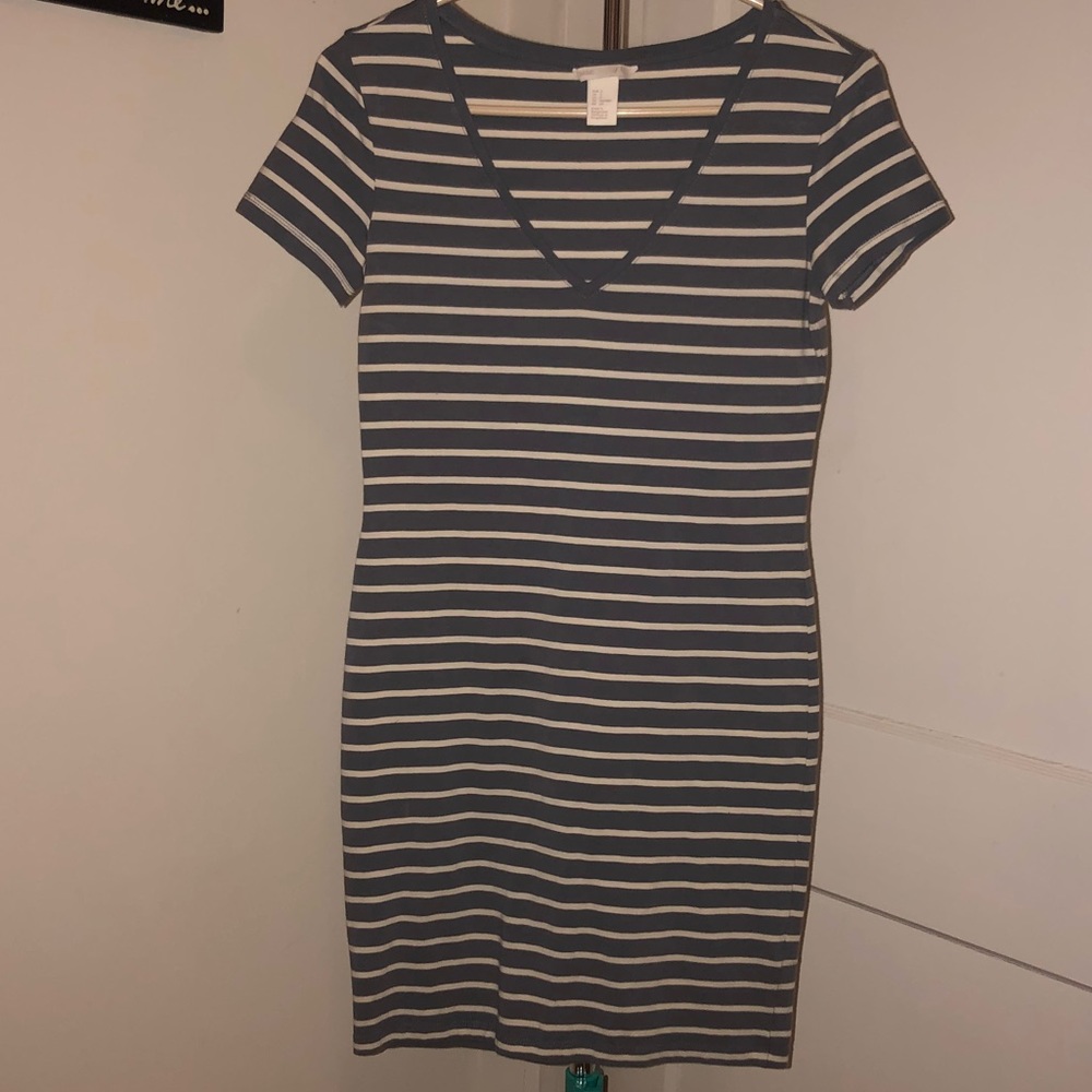 Tight, striped cotton dress